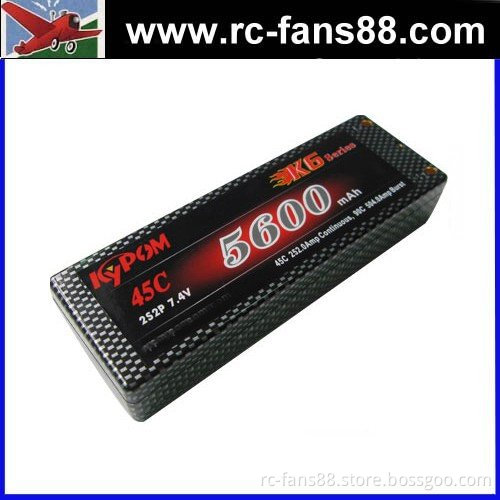 Kypom 7.4V 45C 5600Mah Hard Case Li-polymer Battery for RC Car